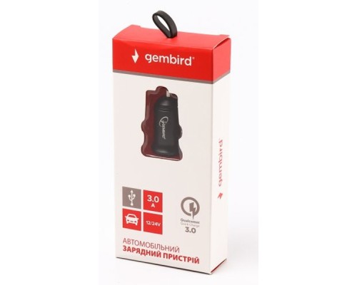 Зарядний пристрій Gembird car QC black (MP3A-UC-CAR11)