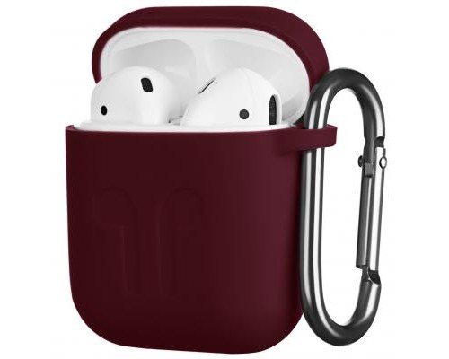 Чохол для навушників 2E для Apple AirPods Pure Color Silicone Imprint 1.5 мм Marsala (2E-AIR-PODS-IBSI-1.5-M)