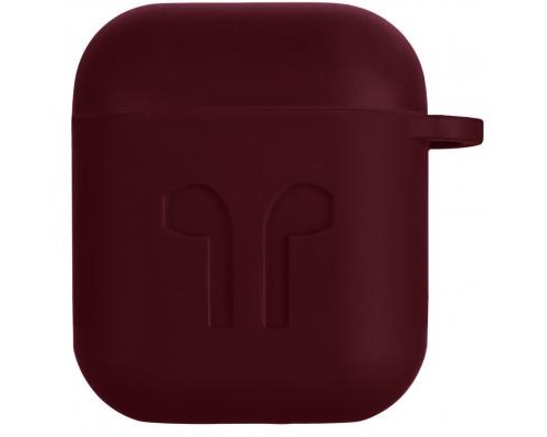 Чохол для навушників 2E для Apple AirPods Pure Color Silicone Imprint 1.5 мм Marsala (2E-AIR-PODS-IBSI-1.5-M)