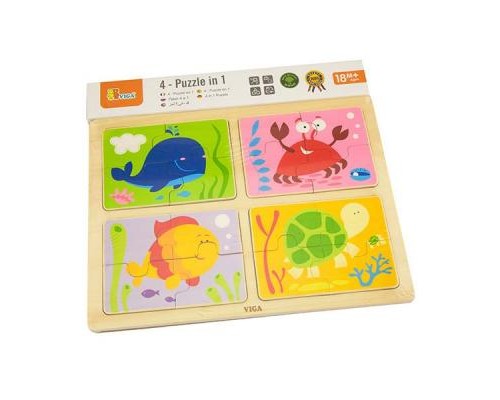 Пазл Viga Toys Море 4-в-1 (50190)