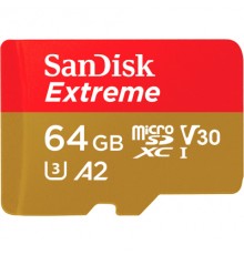 Карта пам'яті SanDisk 64GB microSDHC class 10 UHS-I A2 V30 Extreme (SDSQXA2-064G-GN6GN)