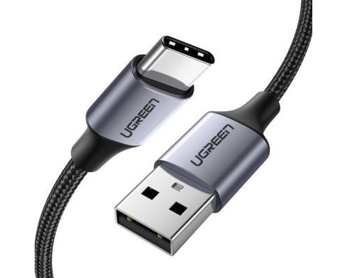 Дата кабель USB 2.0 AM to Type-C 2.0m US288 Aluminum Braid Black Ugreen (60128)