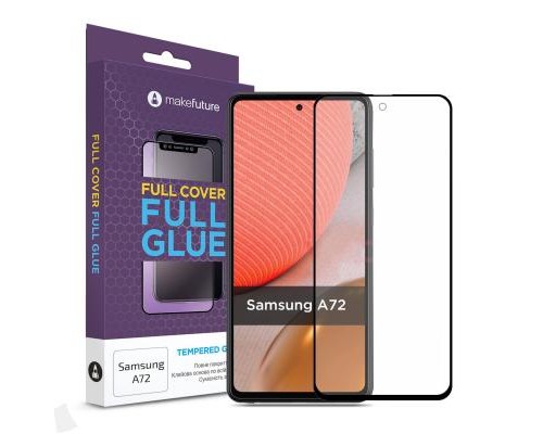 Скло захисне MakeFuture Samsung A72 Full Cover Full Glue (MGF-SA72)