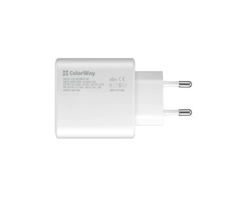 Зарядний пристрій ColorWay Power Delivery Port PPS USB Type-C (45W) white (CW-CHS034PD-WT)