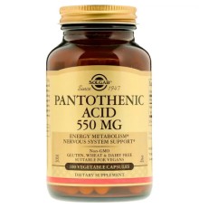 Вітамін Solgar Пантотенова кислота (B5) Pantothenic Acid, 550 мг, 100 вегет (SOL-02171)