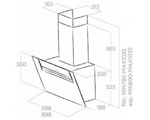 Витяжка кухонна Elica SHEEN-S BL/A/60