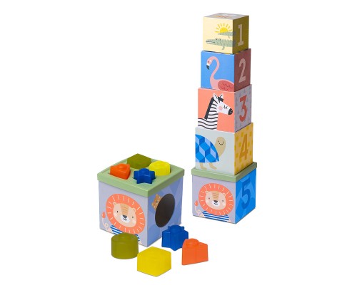 Розвиваюча іграшка Taf Toys cортер-пірамідка Савана Кубики Африка (12725)