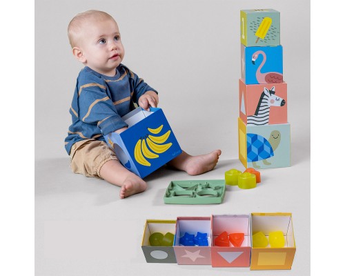 Розвиваюча іграшка Taf Toys cортер-пірамідка Савана Кубики Африка (12725)