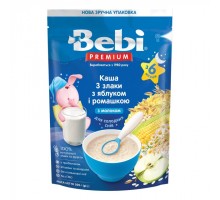 Дитяча каша Bebi Premium молочна 3 злаки з яблуком та ромашкою +6 міс. 200 г (8606019654399)