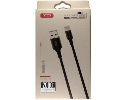 Дата кабель USB 2.0 AM to Lightning 1.0m NB143 Braided Black XO (XO-NB143i1-BK)