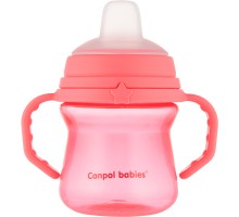 Поїльник-непроливайка Canpol babies з силіконовим носиком FirstCup 150 мл Рожева (56/614_pin)