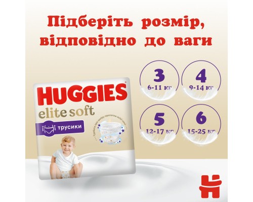Підгузки Huggies Elite Soft 5 (12-17кг) Mega 34 шт (5029053549354)