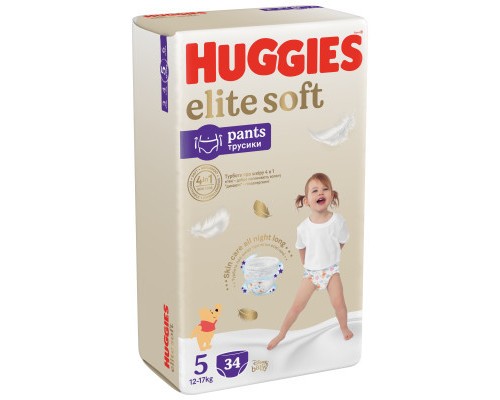 Підгузки Huggies Elite Soft 5 (12-17кг) Mega 34 шт (5029053549354)