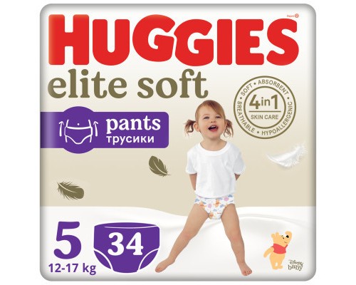 Підгузки Huggies Elite Soft 5 (12-17кг) Mega 34 шт (5029053549354)