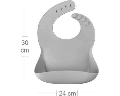 Слинявчик MinikOiOi Basics-Bib силіконовий 100 (Powder Grey) (101020054)