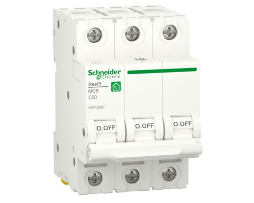 Автоматичний вимикач Schneider Electric RESI9 6kA 3P 50A C (R9F12350)