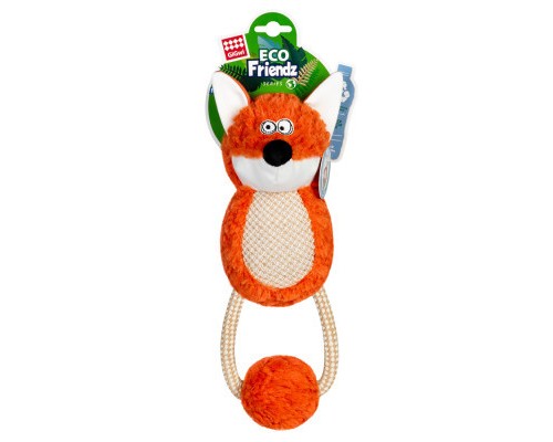 Іграшка для собак GiGwi Eco Friendz Лисичка з пищалкою та мотузкою 30 см (2243)