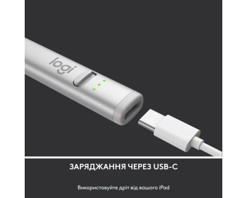 Стилус Logitech Crayon USB-C Silver (L914-000074)