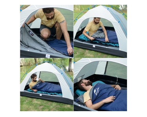 Спальний мішок Naturehike надлегкий LW180 NH21MSD04 правий (15°C) p-p М темно-блакитний (6927595788165-R)