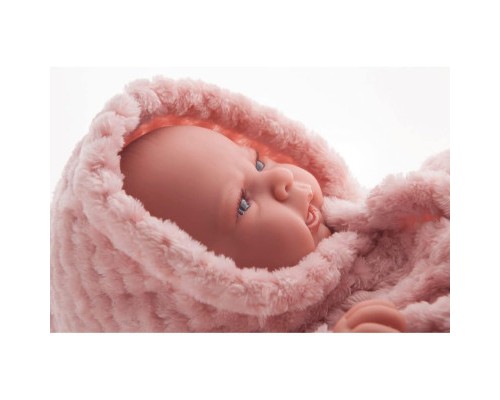 Пупс Antonio Juan Новонароджена Лея в рожевому халаті з вініловим тілом 42 см (50153)