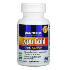 Пробіотики Enzymedica Ферменти для засвоєння жирів, Lypo Gold, For Fat Digestion, 60 капсул (ENZ-98130)