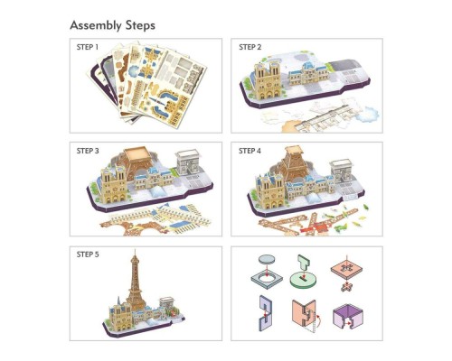 Пазл Cubic Fun City line Paris (MC254h)