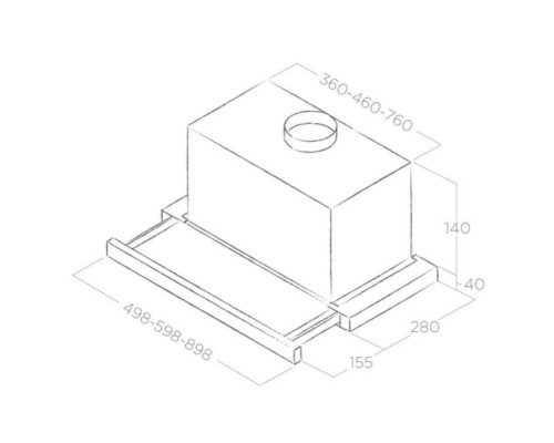 Витяжка кухонна Elica TT14 LUX GRIX/A/50