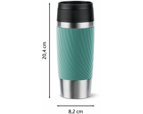 Термокружка Tefal Travel Mug Classic Twist, 360мл, нержавіюча сталь, зелений (N2024310)