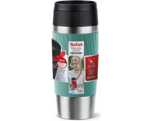 Термокружка Tefal Travel Mug Classic Twist, 360мл, нержавіюча сталь, зелений (N2024310)
