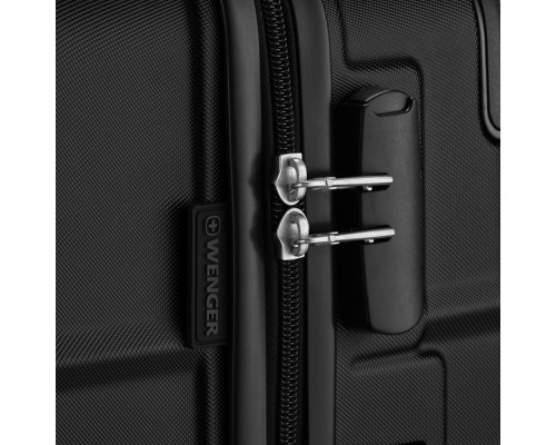 Валіза Wenger Amplar, велика, пластик, 4 колеса, чорна (653140)