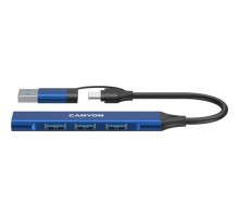 Концентратор Canyon hub DS-02 4in1 USB-A/C Blue (CNS-TDS02BL)