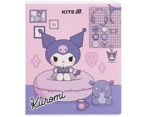 Зошит Kite Kuromi, 24 аркуші, клітинка (HK25-238)