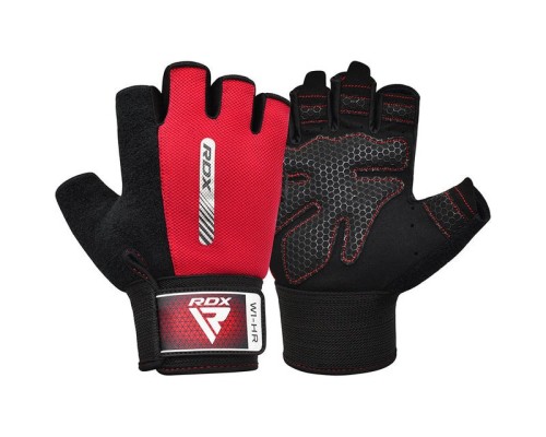 Рукавички для фітнесу RDX W1 Half Red Plus S (WGA-W1HR-S+)
