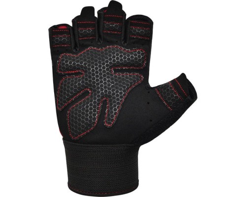 Рукавички для фітнесу RDX W1 Half Red Plus S (WGA-W1HR-S+)