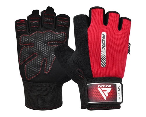 Рукавички для фітнесу RDX W1 Half Red Plus S (WGA-W1HR-S+)