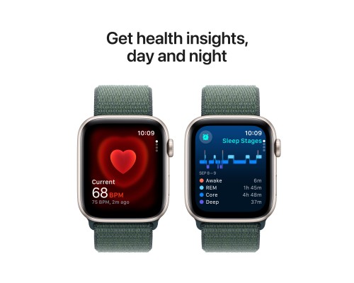 Смарт-годинник Apple Watch SE GPS + Cellular 44mm Starlight Aluminium Case with Lake Green Sport Loop (MXGV3QH/A)