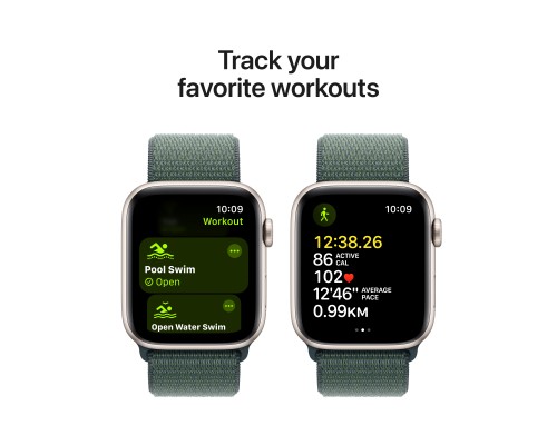 Смарт-годинник Apple Watch SE GPS + Cellular 44mm Starlight Aluminium Case with Lake Green Sport Loop (MXGV3QH/A)