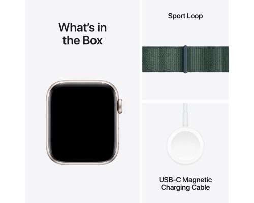 Смарт-годинник Apple Watch SE GPS + Cellular 44mm Starlight Aluminium Case with Lake Green Sport Loop (MXGV3QH/A)