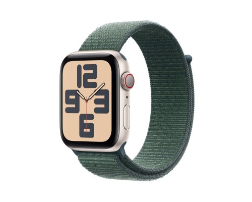 Смарт-годинник Apple Watch SE GPS + Cellular 44mm Starlight Aluminium Case with Lake Green Sport Loop (MXGV3QH/A)