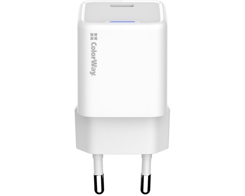Зарядний пристрій ColorWay C101C GaN Mini 20W PD PPS USB-C white (CW-CHS059PD-WT)