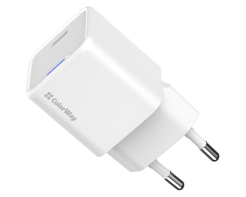 Зарядний пристрій ColorWay C101C GaN Mini 20W PD PPS USB-C white (CW-CHS059PD-WT)