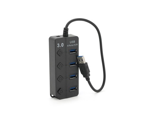 Концентратор Voltronic USB 3.0 to 4xUSB with LED buttons black (YT-3H4A)