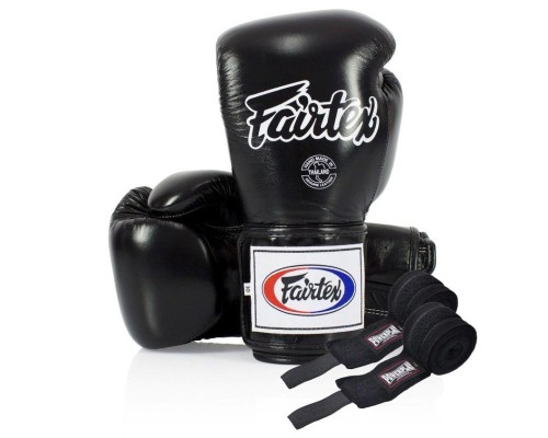 Боксерські рукавички Fairtex BGV5 Black 10 унцій (бинти в комплекті) (BGV5_10oz_Black)