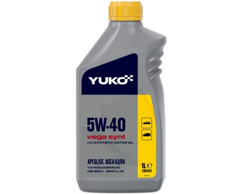 Моторна олива Yuko VEGA SYNT 5W-40 API SL/CF 1л (4823110401927)