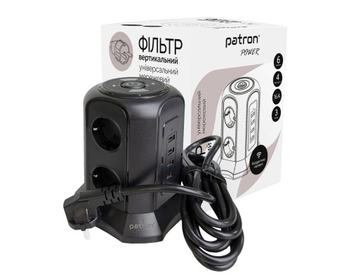 Мережевий фільтр живлення Patron SP-1663-USBTW