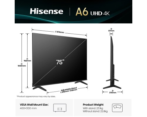 Телевізор Hisense 75A6Q