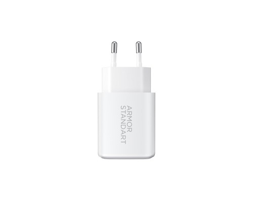 Зарядний пристрій Armorstandart 1xUSB-C PD25W + 1xUSB QC3.0 GaN white (ARM87066)