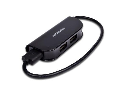 Концентратор AXAGON USB 2.0 to 4xUSB 2.0 0.2m black (HUE-X4B)