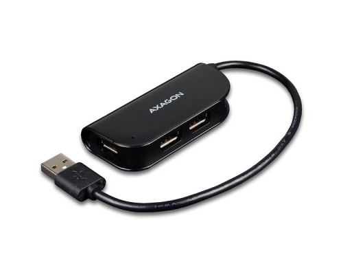 Концентратор AXAGON USB 2.0 to 4xUSB 2.0 0.2m black (HUE-X4B)