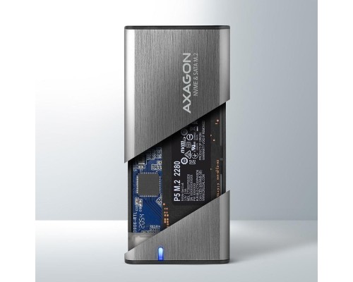 Кишеня зовнішня AXAGON USB-C 3.2 Gen 2 metal box for M.2 NVMe & SATA SSD SuperSpeed (EEM2-SG2)